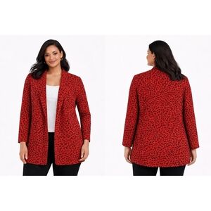 Red and Black Animal Print Blazer